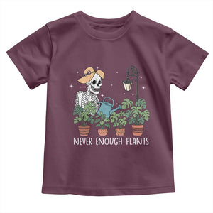 Skeleton Monstera Lover Toddler T Shirt Never Enough Plants TS12 Maroon Print Your Wear