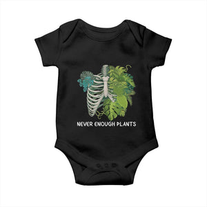 Monstera Plant Body Skeleton Baby Onesie Never Enough Plants TS12 Black Print Your Wear