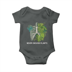 Monstera Plant Body Skeleton Baby Onesie Never Enough Plants TS12 Dark Heather Print Your Wear