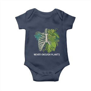 Monstera Plant Body Skeleton Baby Onesie Never Enough Plants TS12 Navy Print Your Wear