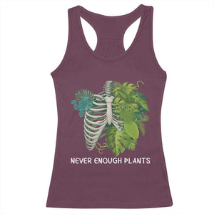 Monstera Plant Body Skeleton Racerback Tank Top Never Enough Plants TS12 Maroon Print Your Wear