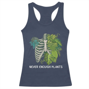 Monstera Plant Body Skeleton Racerback Tank Top Never Enough Plants TS12 Navy Print Your Wear