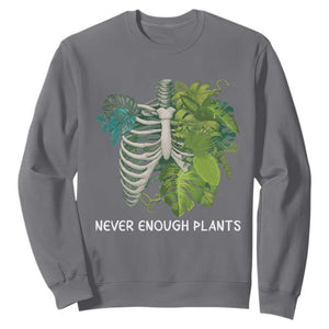 Monstera Plant Body Skeleton Sweatshirt Never Enough Plants TS12 Charcoal Print Your Wear