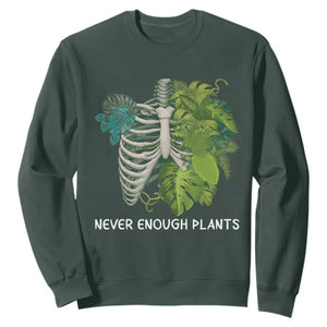 Monstera Plant Body Skeleton Sweatshirt Never Enough Plants TS12 Dark Forest Green Print Your Wear
