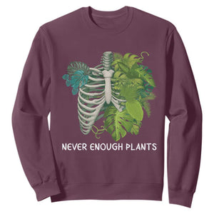 Monstera Plant Body Skeleton Sweatshirt Never Enough Plants TS12 Maroon Print Your Wear