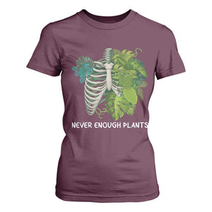 Monstera Plant Body Skeleton T Shirt For Women Never Enough Plants TS12 Maroon Print Your Wear