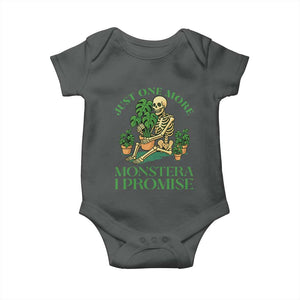 Just One More Monstera Baby Onesie Skeleton Plant Lover Gift TS12 Dark Heather Print Your Wear
