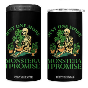 Just One More Monstera 4 in 1 Can Cooler Tumbler Skeleton Plant Lover Gift TS12 One Size: 16 oz Black Print Your Wear