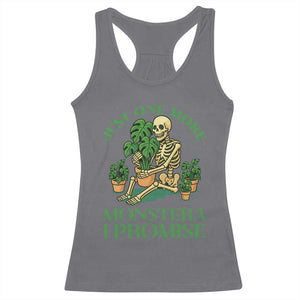 Just One More Monstera Racerback Tank Top Skeleton Plant Lover Gift TS12 Charcoal Print Your Wear
