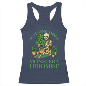 Just One More Monstera Racerback Tank Top Skeleton Plant Lover Gift TS12 Navy Print Your Wear