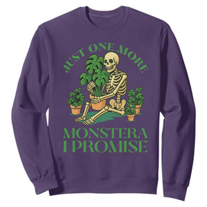 Just One More Monstera Sweatshirt Skeleton Plant Lover Gift TS12 Purple Print Your Wear