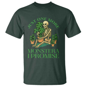 Just One More Monstera T Shirt - Skeleton Plant Lover Funny Houseplant Humor Tee TS12 Dark Forest Green Print Your Wear