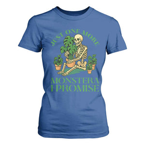 Just One More Monstera T Shirt For Women Skeleton Plant Lover Gift TS12 Royal Blue Print Your Wear
