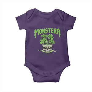 Monstera Lover Houseplant Gift Baby Onesie Skull Plant Pot Graphic TS12 Purple Print Your Wear