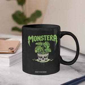 Monstera Lover Houseplant Gift Coffee Mug Skull Plant Pot Graphic TS12 Print Your Wear