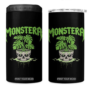 Monstera Lover Houseplant Gift 4 in 1 Can Cooler Tumbler Skull Plant Pot Graphic TS12 One Size: 16 oz Black Print Your Wear