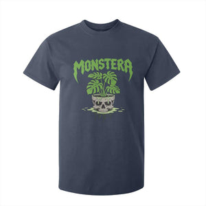 Monstera Lover Houseplant Gift T Shirt For Kid Skull Plant Pot Graphic TS12 Navy Print Your Wear