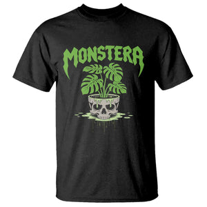 Monstera Lover Houseplant Gift T Shirt Skull Plant Pot Graphic TS12 Black Print Your Wear