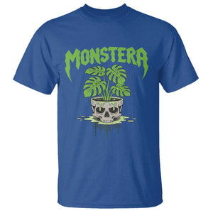 Monstera Lover Houseplant Gift T Shirt Skull Plant Pot Graphic TS12 Royal Blue Print Your Wear