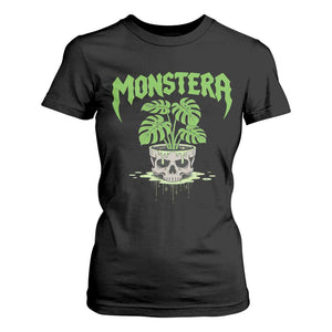 Monstera Lover Houseplant Gift T Shirt For Women Skull Plant Pot Graphic TS12 Black Print Your Wear