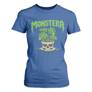 Monstera Lover Houseplant Gift T Shirt For Women Skull Plant Pot Graphic TS12 Royal Blue Print Your Wear