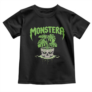 Monstera Lover Houseplant Gift Toddler T Shirt Skull Plant Pot Graphic TS12 Black Print Your Wear