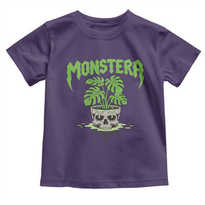 Monstera Lover Houseplant Gift Toddler T Shirt Skull Plant Pot Graphic TS12 Purple Print Your Wear