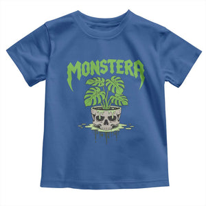 Monstera Lover Houseplant Gift Toddler T Shirt Skull Plant Pot Graphic TS12 Royal Blue Print Your Wear