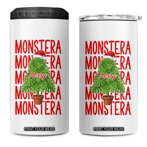 Merry Monstera 4 in 1 Can Cooler Tumbler Plant Lover Christmas Gift TS12 One Size: 16 oz White Print Your Wear