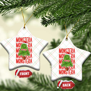Merry Monstera Ceramic Ornament Plant Lover Xmas Gift TS12 Print Your Wear