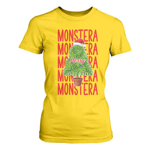 Merry Monstera T Shirt For Women Plant Lover Christmas Gift TS12 Daisy Print Your Wear