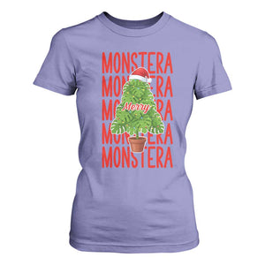 Merry Monstera T Shirt For Women Plant Lover Christmas Gift TS12 Violet Print Your Wear