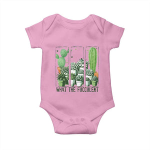 Funny Cactus Plant Lover Baby Onesie What The Fucculent TS12 Light Pink Print Your Wear