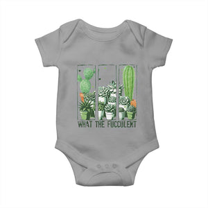 Funny Cactus Plant Lover Baby Onesie What The Fucculent TS12 Sport Gray Print Your Wear