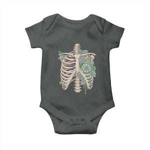 Succulent Body Skeleton Baby Onesie Creepy Plant Lover Gift TS12 Dark Heather Print Your Wear