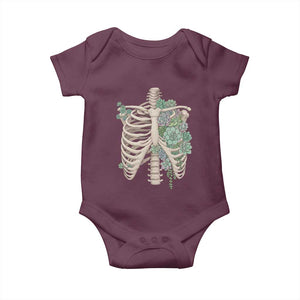 Succulent Body Skeleton Baby Onesie Creepy Plant Lover Gift TS12 Maroon Print Your Wear