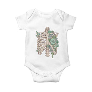 Succulent Body Skeleton Baby Onesie Creepy Plant Lover Gift TS12 White Print Your Wear