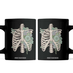Succulent Body Skeleton Coffee Mug Creepy Plant Lover Gift TS12 Black Print Your Wear