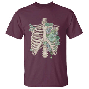 Succulent Body Skeleton T Shirt Creepy Plant Lover Gift TS12 Maroon Print Your Wear