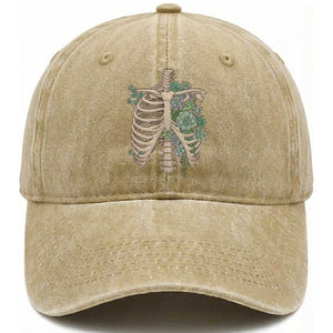 Succulent Body Skeleton Washed Cotton Baseball Cap Creepy Plant Lover Gift TS12 Print Your Wear