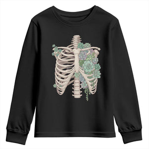 Succulent Body Skeleton Youth Sweatshirt Creepy Plant Lover Gift TS12 Black Print Your Wear