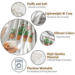 Funny Succulent Plant Lover Gift Throw Blanket Succa For Christmas TS12 Print Your Wear