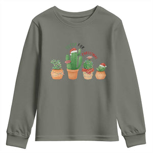 Funny Succulent Plant Lover Gift Youth Sweatshirt Succa For Christmas TS12 Military Green Print Your Wear