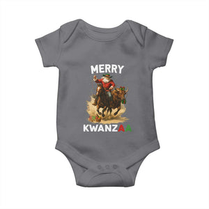 Funny Black Santa Cowboy Baby Onesie Merry Kwanzaa Cultural Pride Gift TS12 Charcoal Print Your Wear