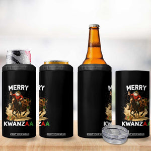 Funny Black Santa Cowboy 4 in 1 Can Cooler Tumbler Merry Kwanzaa Cultural Pride Gift TS12 Print Your Wear
