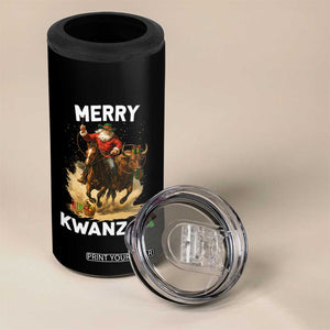 Funny Black Santa Cowboy 4 in 1 Can Cooler Tumbler Merry Kwanzaa Cultural Pride Gift TS12 Print Your Wear