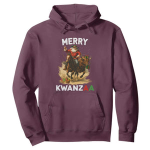 Funny Black Santa Cowboy Hoodie Merry Kwanzaa Cultural Pride Gift TS12 Maroon Print Your Wear