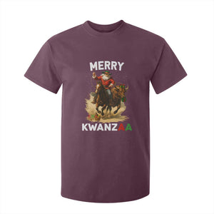 Funny Black Santa Cowboy T Shirt For Kid Merry Kwanzaa Cultural Pride Gift TS12 Maroon Print Your Wear