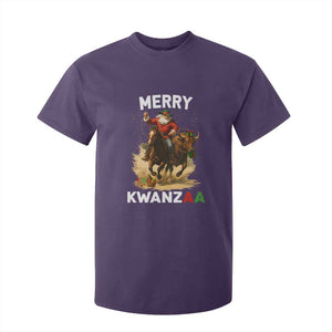 Funny Black Santa Cowboy T Shirt For Kid Merry Kwanzaa Cultural Pride Gift TS12 Purple Print Your Wear