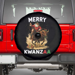 Funny Black Santa Cowboy Spare Tire Cover Merry Kwanzaa Cultural Pride Gift TS12 Black Print Your Wear